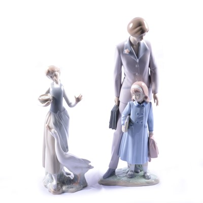 Lot 10 - Two Lladro figurines, On our Way, Girl with Duck