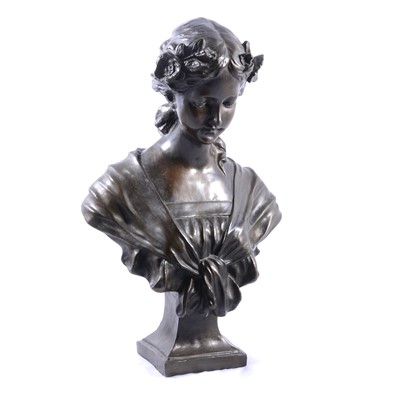 Lot 144 - Late 20th century Art Nouveau style bust of a maiden
