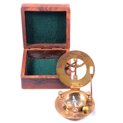 Lot 162 - Chinese brass bowl, modern brass compass, sundial, telescope and other vintage items.