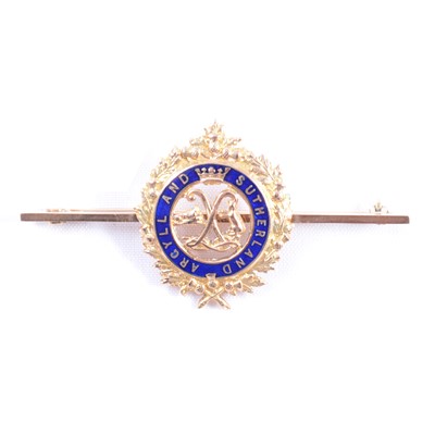 Lot 176 - A military Argyle and Sutherland Regimental sweetheart brooch.