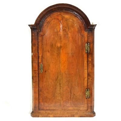 Lot 394 - Early Georgian walnut domed top corner cupboard