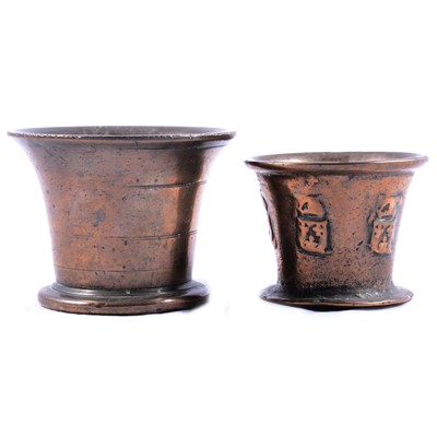 Lot 117 - Charles II bronze mortar, and one other