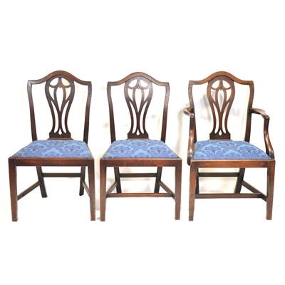 Lot 436 - Set of seven 19th century mahogany dining chairs.