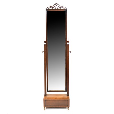 Lot 455 - Mahogany cheval mirror