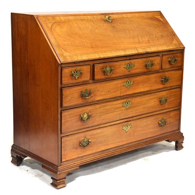 Lot 444 - George III mahogany bureau