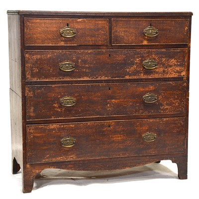 Lot 478 - George III oak chest of drawers