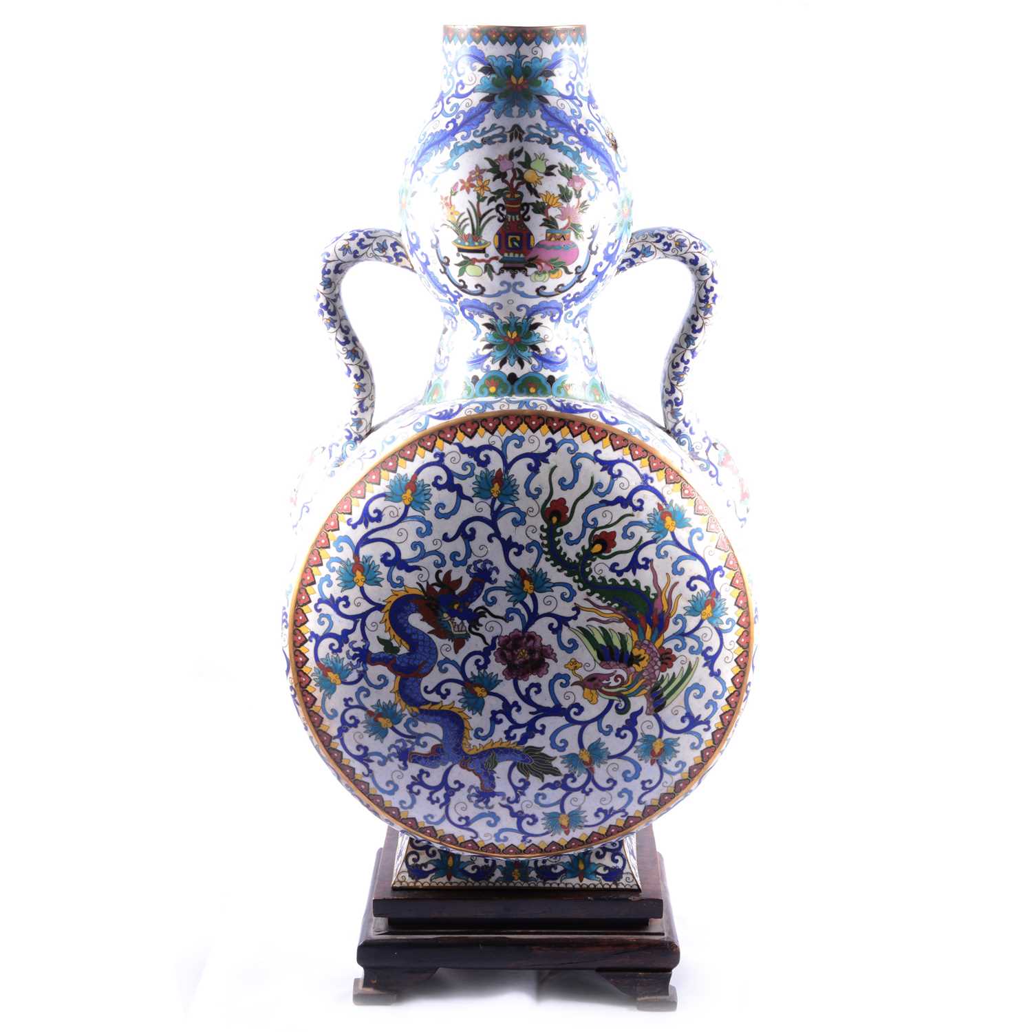 Lot 38 - Chinese cloisonne moon flask