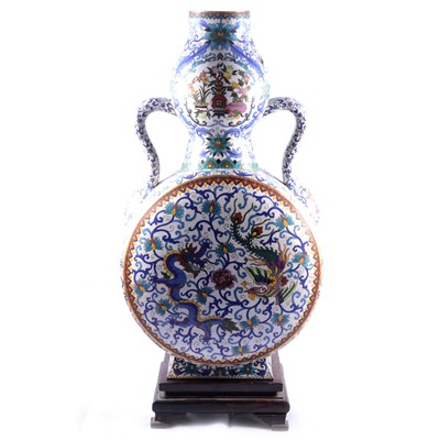 Lot 38 - Chinese cloisonne moon flask