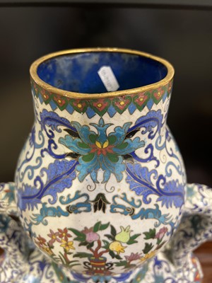 Lot 38 - Chinese cloisonne moon flask