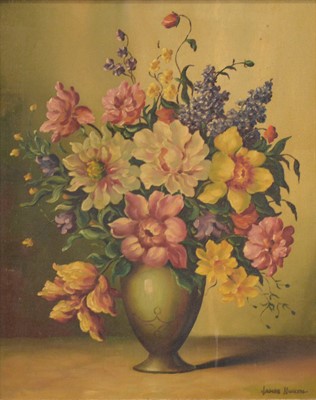 Lot 312 - James North, Still life of flowers