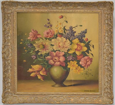 Lot 312 - James North, Still life of flowers