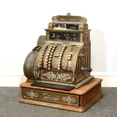 Lot 516 - An American brass 'National' cash register