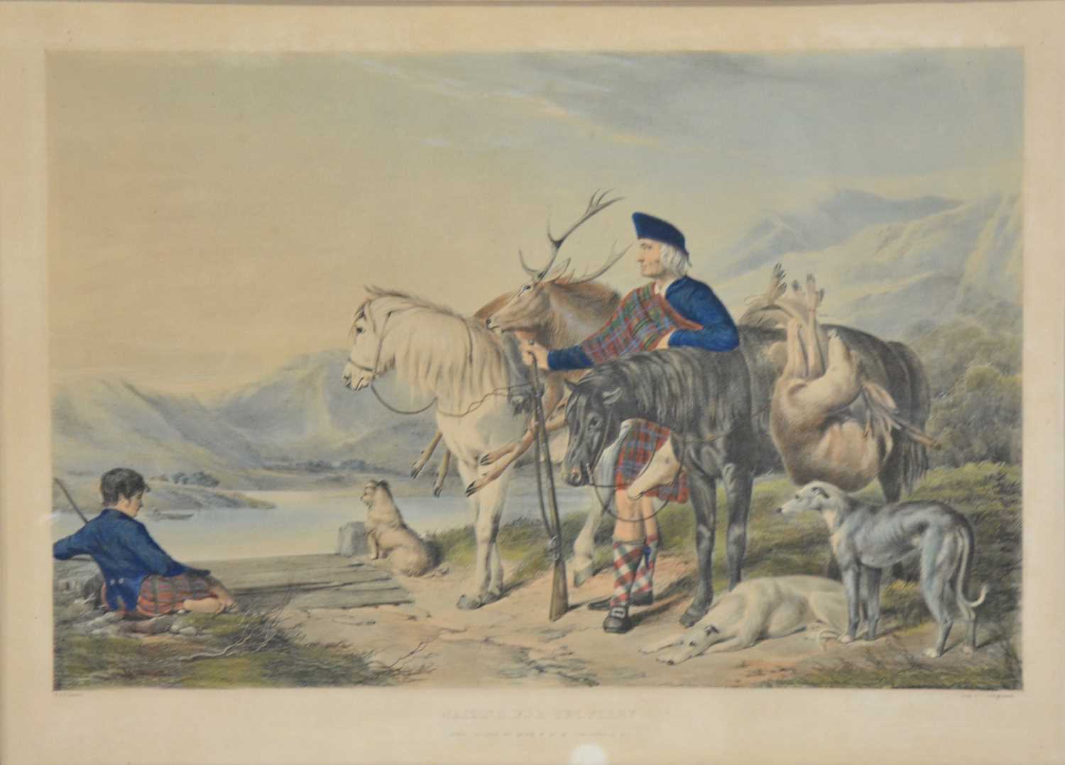 Lot 420 - Lucas after Ansdell, Deer Stalking, and two other engravings