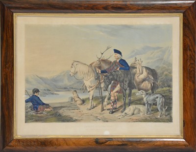 Lot 420 - Lucas after Ansdell, Deer Stalking, and two other engravings