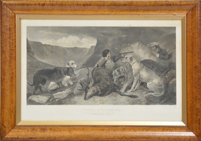 Lot 420 - Lucas after Ansdell, Deer Stalking, and two other engravings