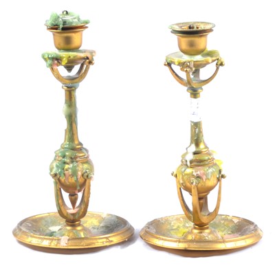 Lot 196A - Pair of late 19th Century French gilt metal candlesticks