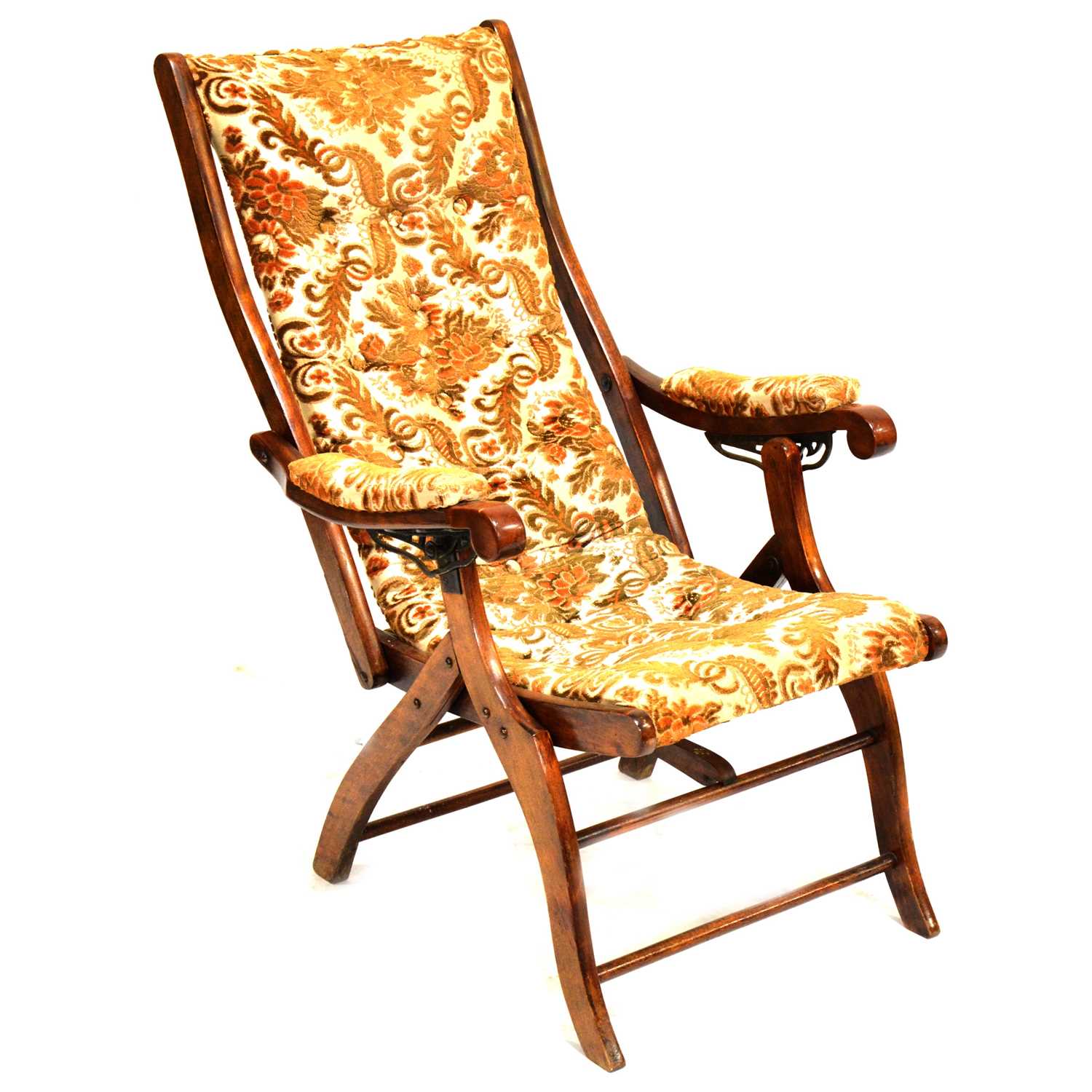 Lot 440 - Mahogany adjustable liner chair