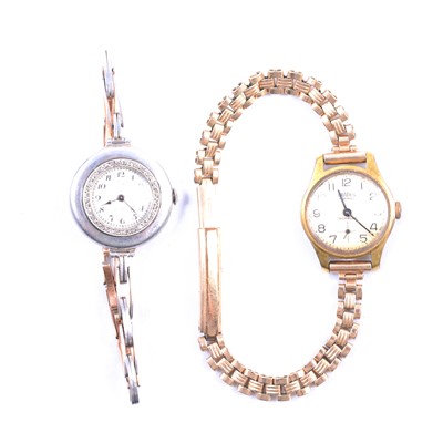 Lot 409 - Two vintage ladies' bracelet wristwatches.