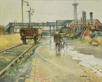 Lot 193 - John Lines, Wooden Bridge, Workers