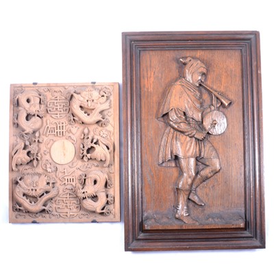 Lot 143 - Two carved wood panels