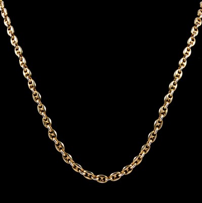 Lot 236 - A 9 carat yellow gold marine link chain necklace.