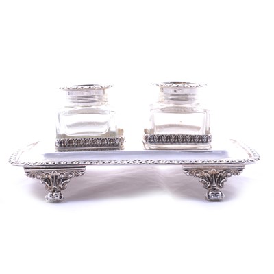 Lot 102 - Silver inkstand