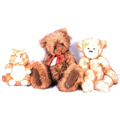 Lot 109 - Nine bears and soft toys, including Charlie Bears, Oakwood bears, Suki, and others