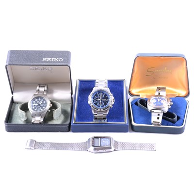 Lot 275 - Two Seiko wristwatches, Sandoz watch and a Buler watch