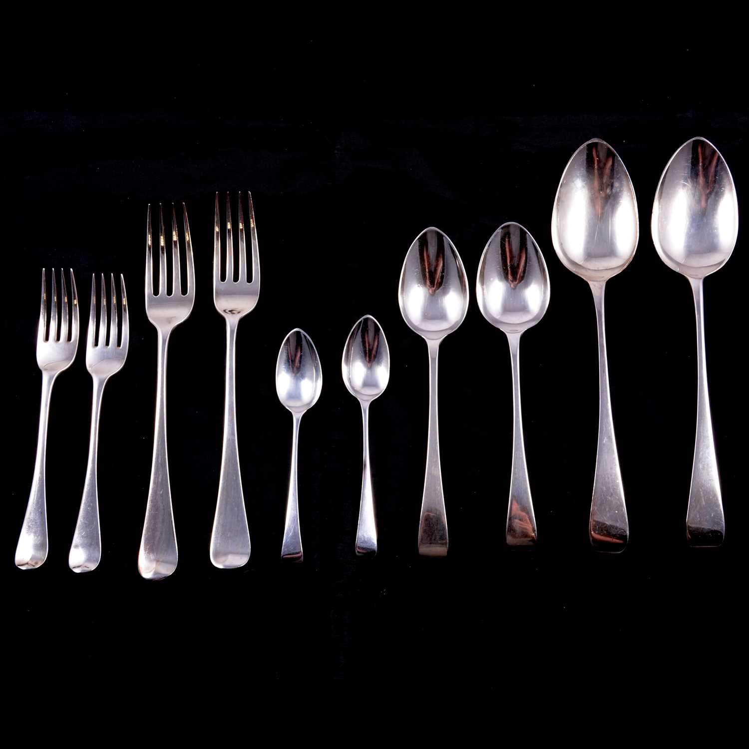 Lot 79 - Part canteen of silver cutlery, William Eley I, William Fearn and William Chawner, London 1809-10
