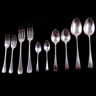 Lot 79 - Part canteen of silver cutlery, William Eley I, William Fearn and William Chawner, London 1809-10