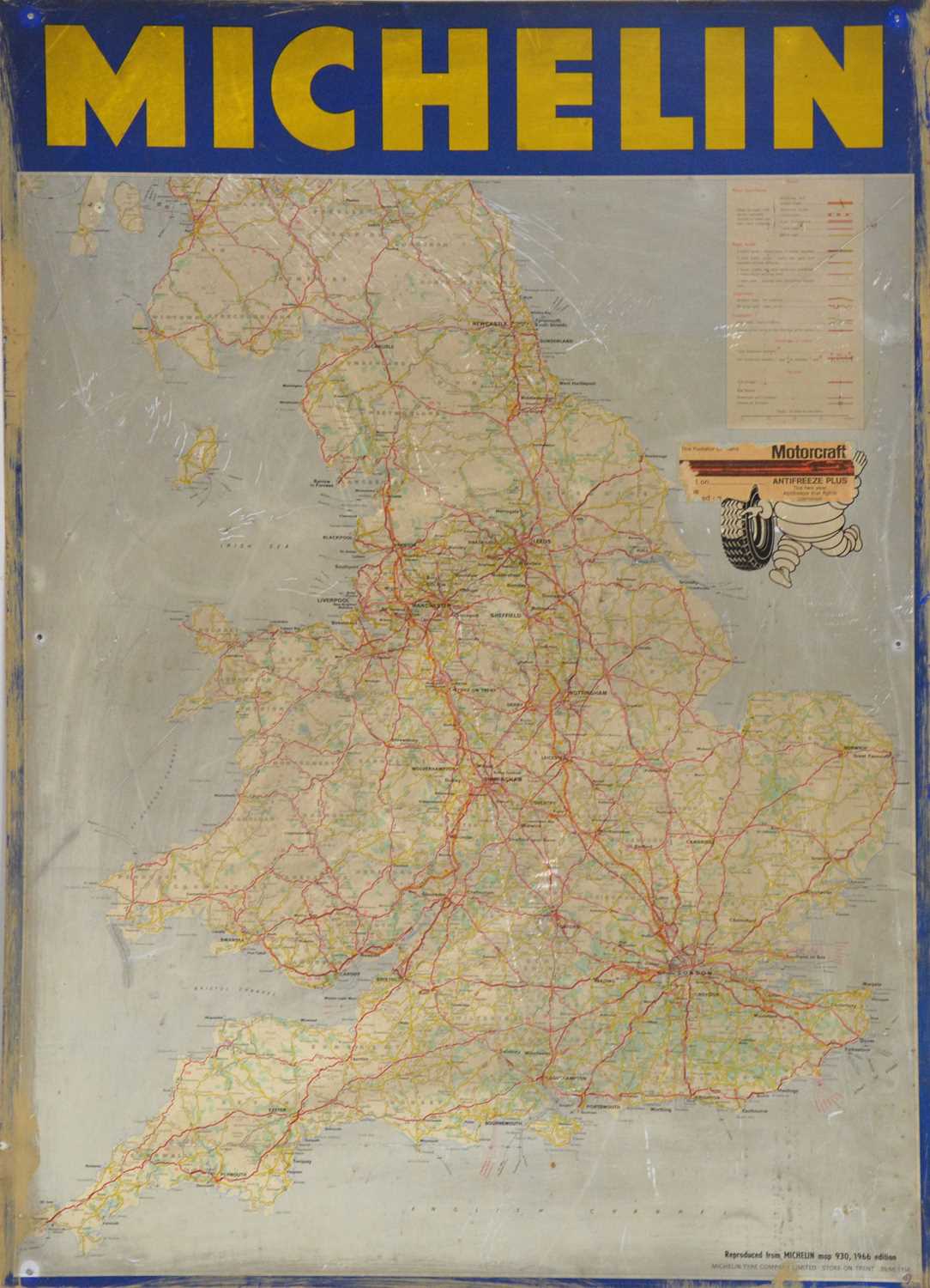 Lot 244 - A Michelin tin wall map.