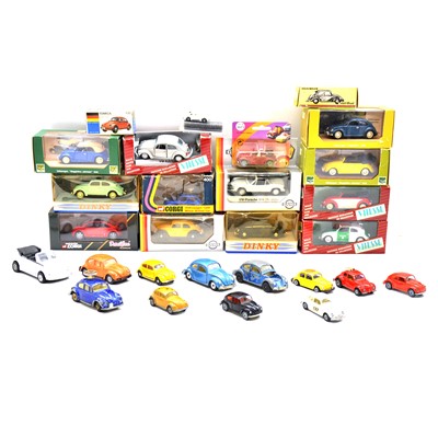 Lot 48 - A collection of die cast model Volkswagen Beetles, including Dinky, Corgi, Vitesse, Rio and others