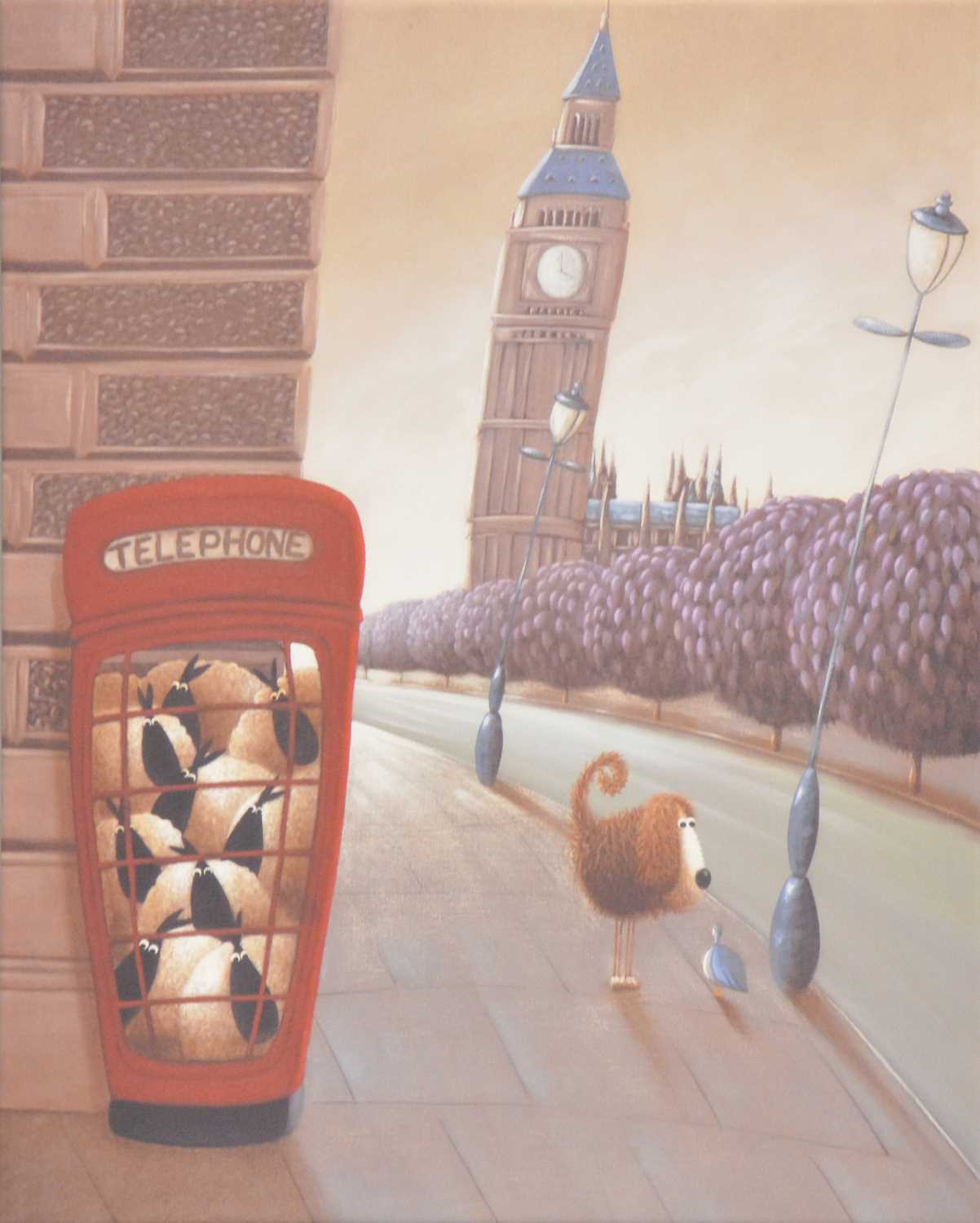 Lot 300 - After Simon Clarke, two contemporary prints on canvas, and others