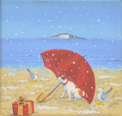 Lot 300 - After Simon Clarke, two contemporary prints on canvas, and others