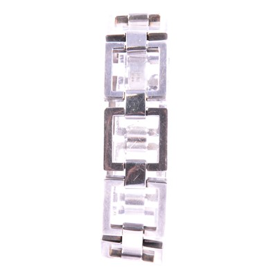 Lot 323 - A silver modernist square link bracelet in the Danish style.