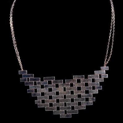 Lot 317 - Georg Jensen of Denmark - a silver bib necklace in the Aria range numbered 593.