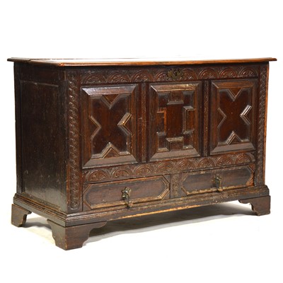 Lot 374 - Joined oak mule chest