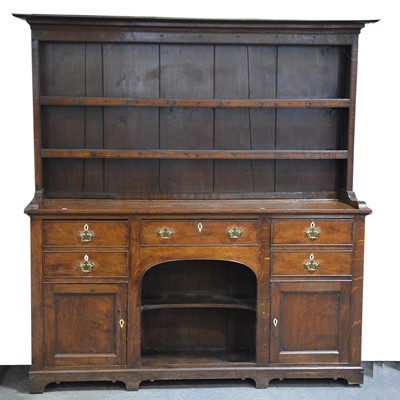 Lot 352 - George III oak dresser