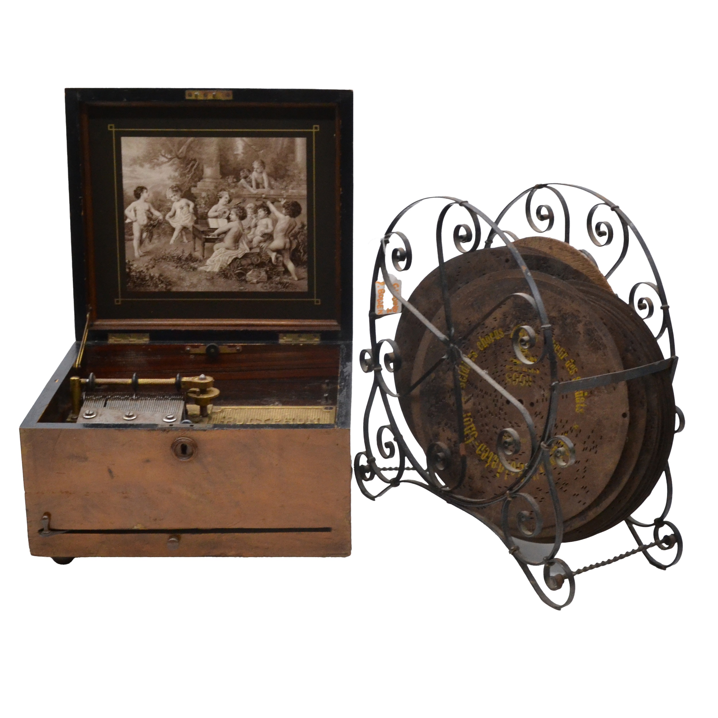 Lot 172 Walnut cased table top Pollyphon,