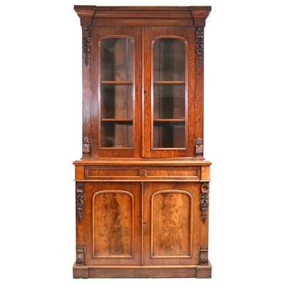 Lot 440 - Large Victorian mahogany bookcase, glazed...