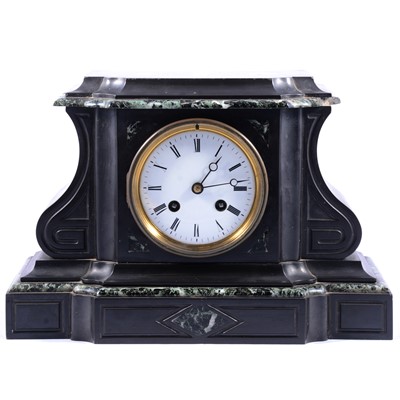 Lot 106 - French Belge Noir mantel clock, eight-day movement