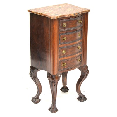 Lot 586 - French rosewood bowfront bedside commode