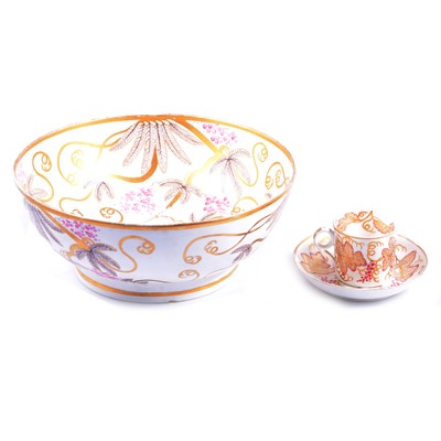 Lot 36 - Minton (First Period) porcelain cup and saucer, and matching rose bowl