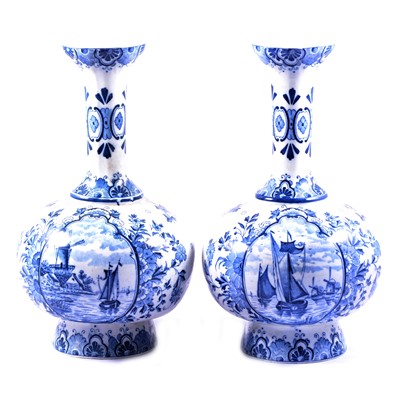 Lot 3 - Pair of blue and white Delft vases