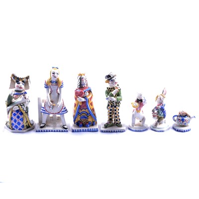 Lot 35 - A collection of seven Peggie Foy 'Alice in Wonderland' figures