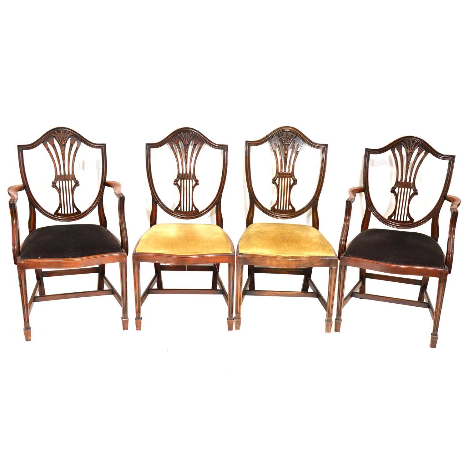 Lot 409 - Set of eight Georgian style mahogany dining chairs