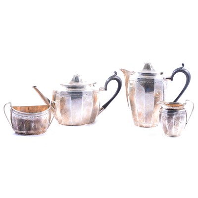 Lot 316 - Four-piece silver teaset, possibly Alexander Clark Co, Sheffield 1927.