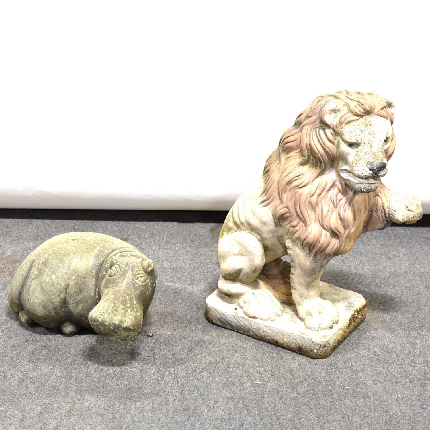 Lot 488 - Two cncrete garden animals