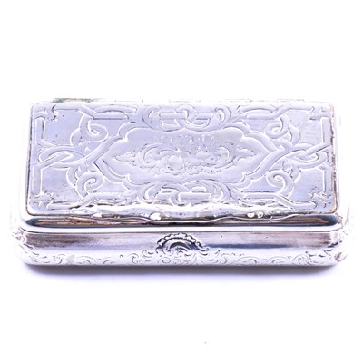 Lot 306 - Swedish white metal snuff box, 1859.