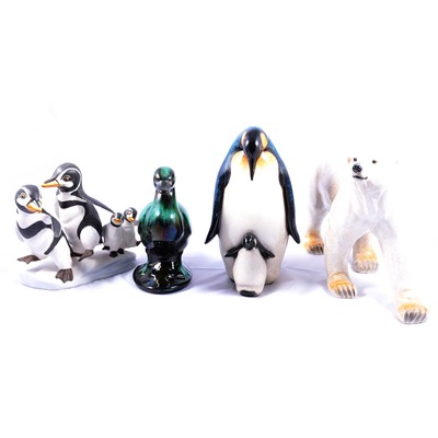 Lot 65 - Collection of modern animal figurines - Penguins and Polar Bear